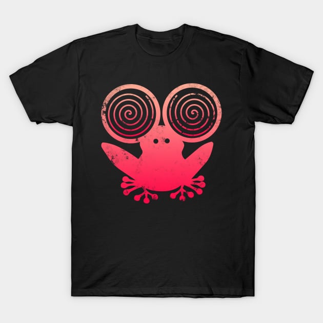 Hypnotic Abstract Frog - Pink T-Shirt by Scailaret